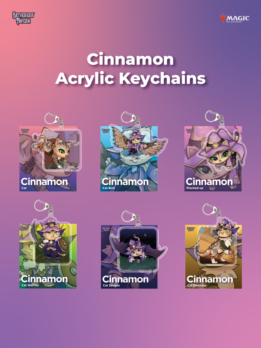 Cat Bird Cinnamon Keychain