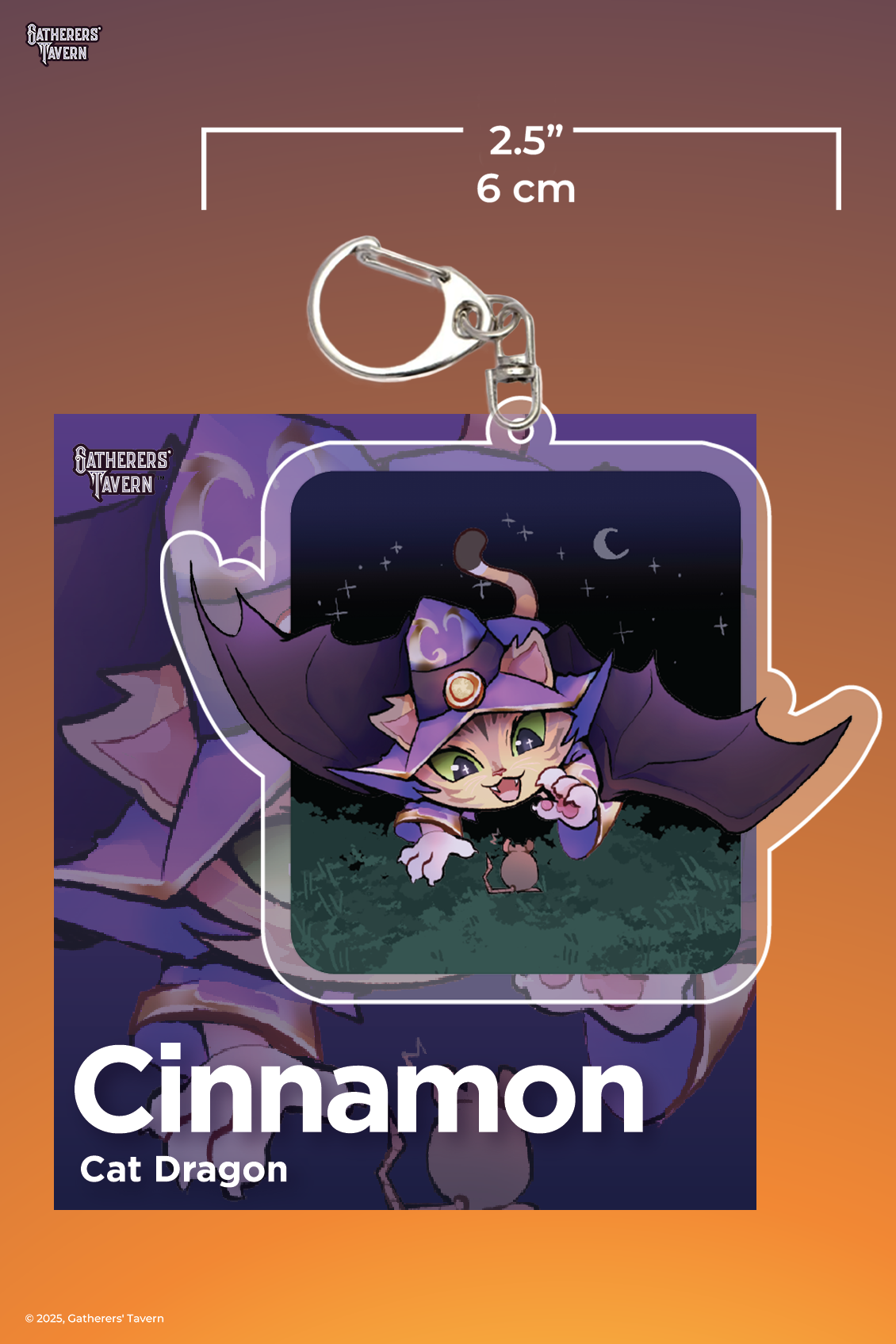 Cat Dragon Cinnamon Keychain