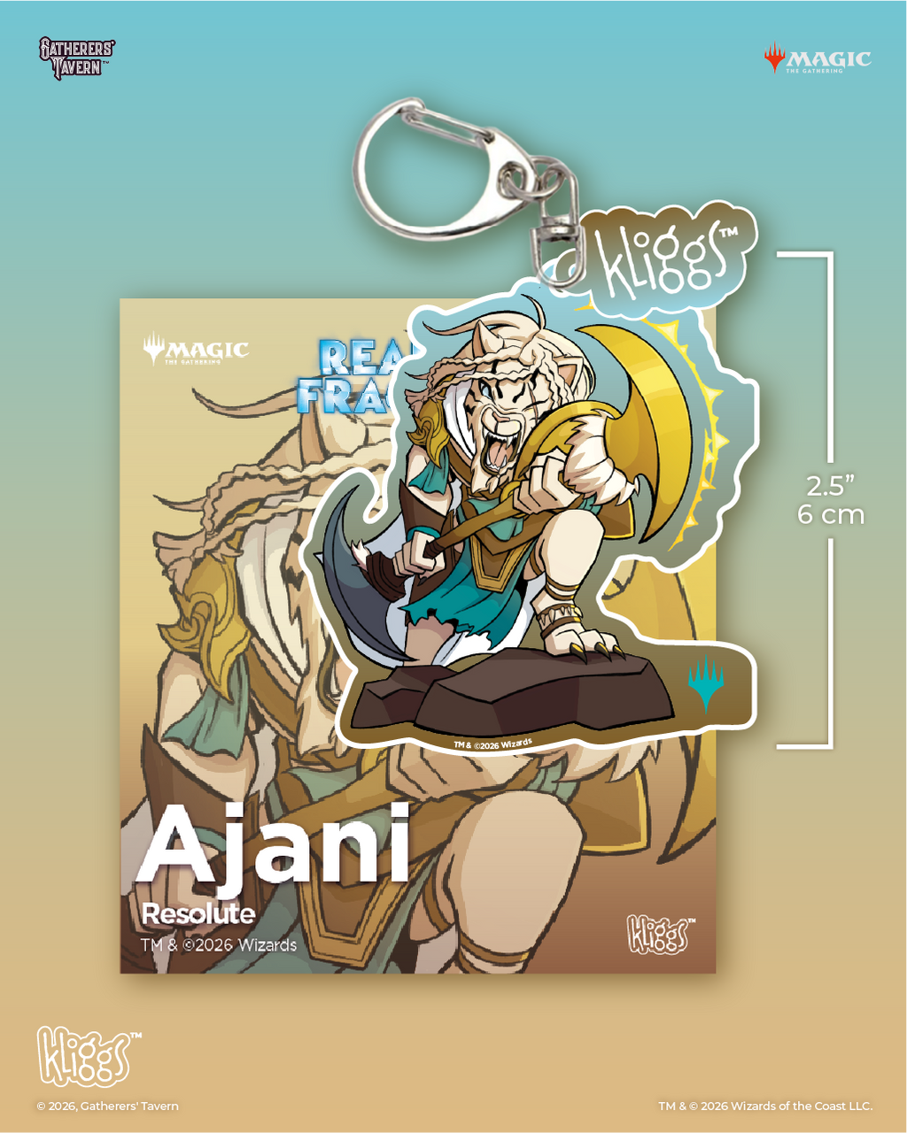 Ajani, Resolute Reality Fracture Kliggs Keychain