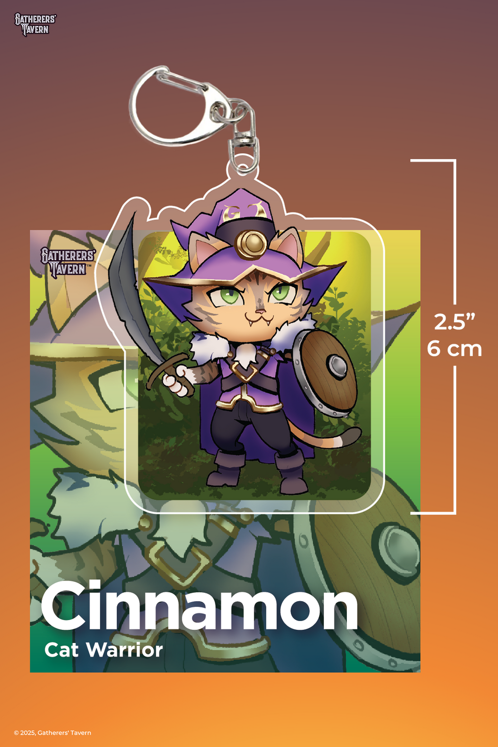 Cat Warrior Cinnamon Keychain