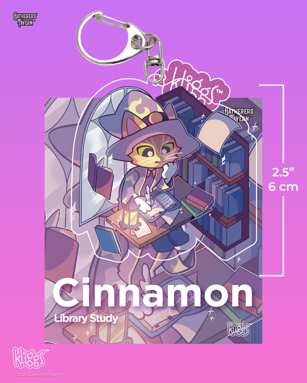 Cinnamon Library Study Keychain